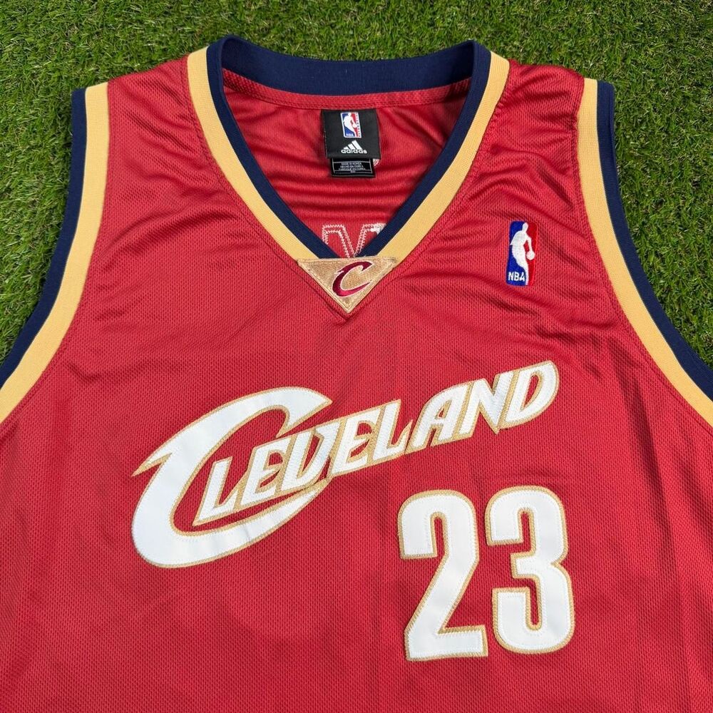 Vtg Adidas LeBron James Cleveland Cavaliers Jersey Size 56 Red NBA Authentic